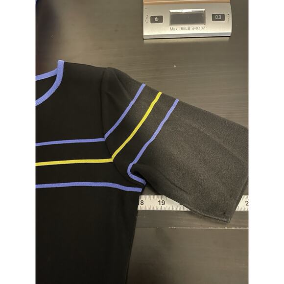 Exclusively Misook Womens Maxi Dress Size Small Black Striped Office Modern - Picture 4 of 7